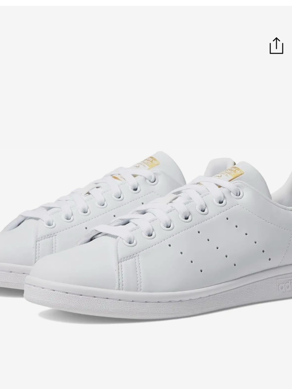 Minimalist White Leather Women's Sneakers with Gold Accent